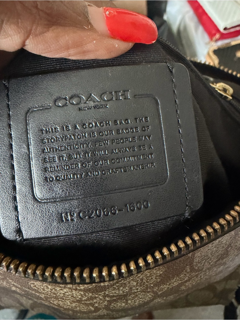 Coach Brown Signature Canvas Crossbody with Black Leather Trim